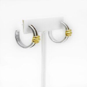 Tiffany & Co. 925 Silver 18K Vintage Atlas Hoop Earrings